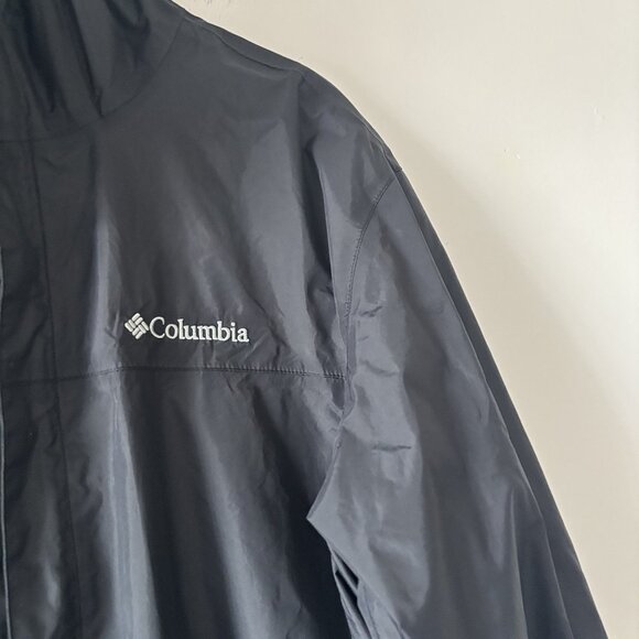 Columbia Rain Jacket Omni-Tech Mens L Black Waterproof Outdoor Hiking Gorp - Picture 5 of 16